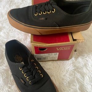 Women’s size 9 men’s 7.5 vans black and gold